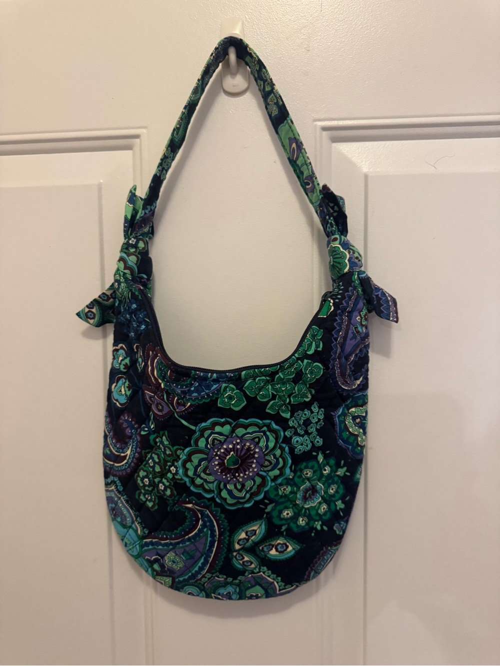 NWOT VERA Bradley Quilted Floral Hobo Bag in Green & Navy - Vera Bradley Style